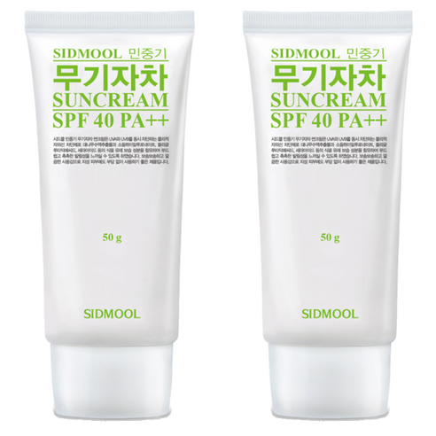 시드물 민중기 무기자차 썬크림 SPF40 PA++, 50g, 2개
