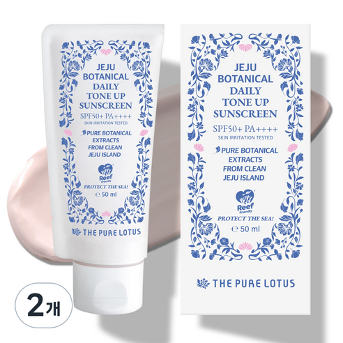 더퓨어로터스 제주보태니컬 데일리톤업 선스크린, 50ml, 2개