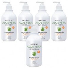 아요델 내추럴 알로에베라 선크림 SPF50+ PA+++, 500ml, 5개